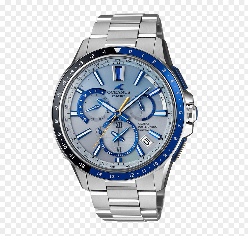 Oceanus Casio Watch Blue Clock PNG