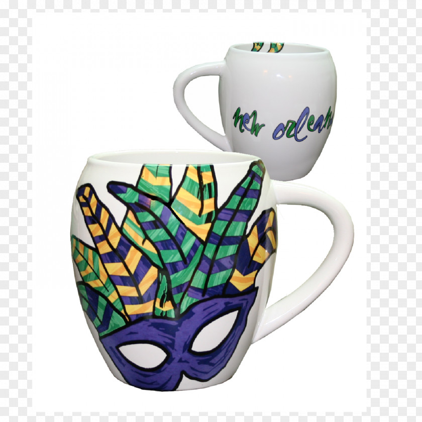 Mardi Gras Mask Coffee Cup Mug Ceramic PNG