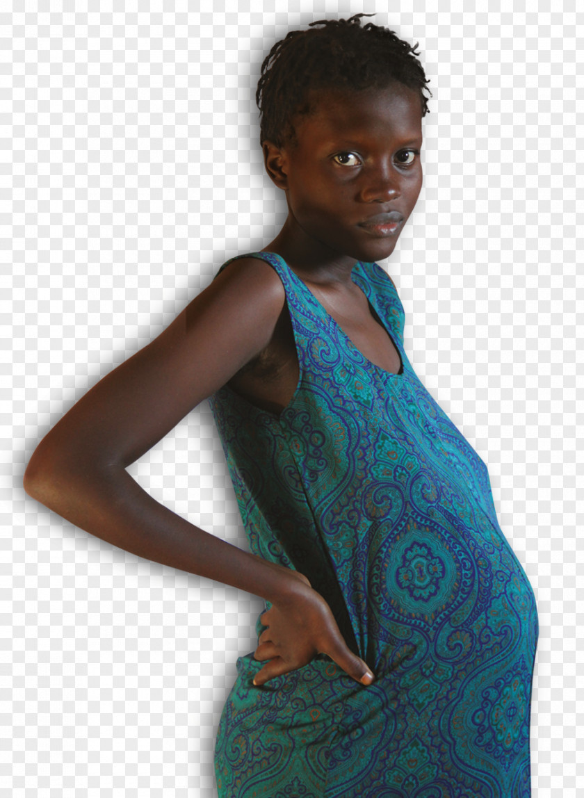 The Pregnant Woman Can Enjoy Gourmet Shoulder Dress Turquoise PNG