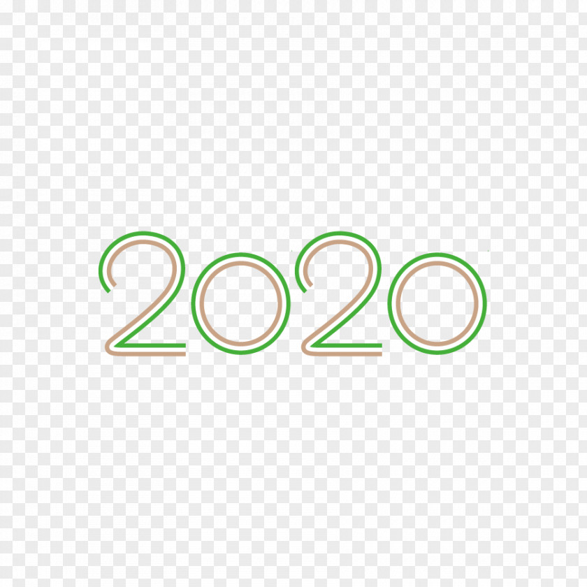Logo Green 2020 New Year Number PNG