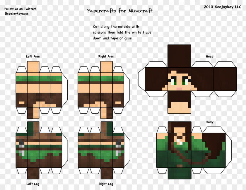 Minecraft Paper Model Mob Coloring Book PNG