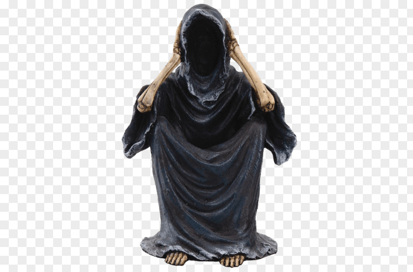 Skull Death Figurine Statue No Evil PNG