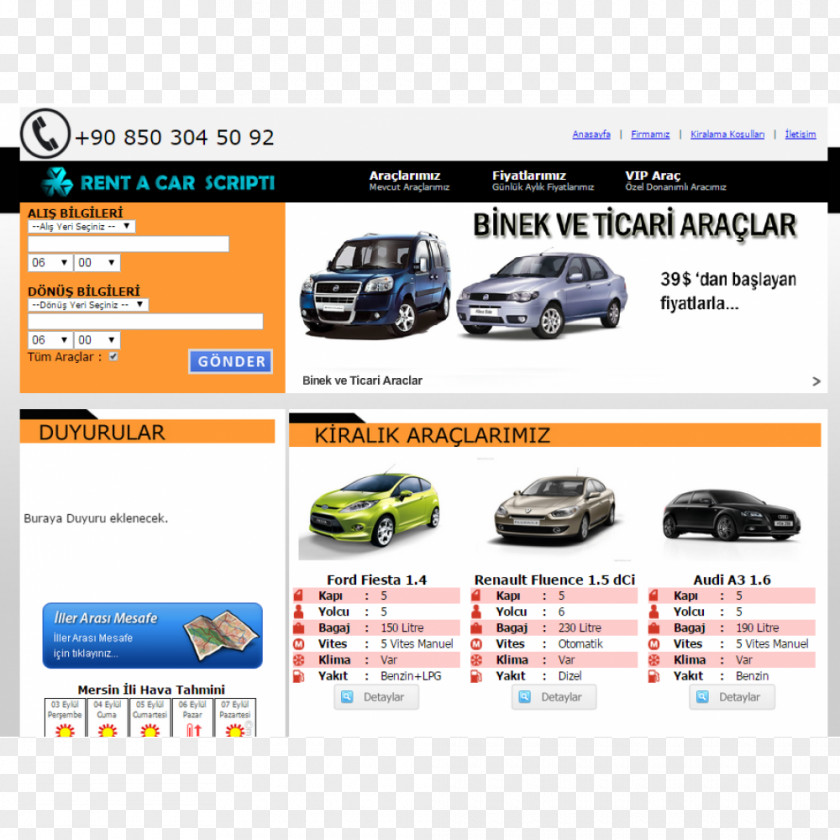 Vip Rent A Car Rental Web Design Service Renting PNG
