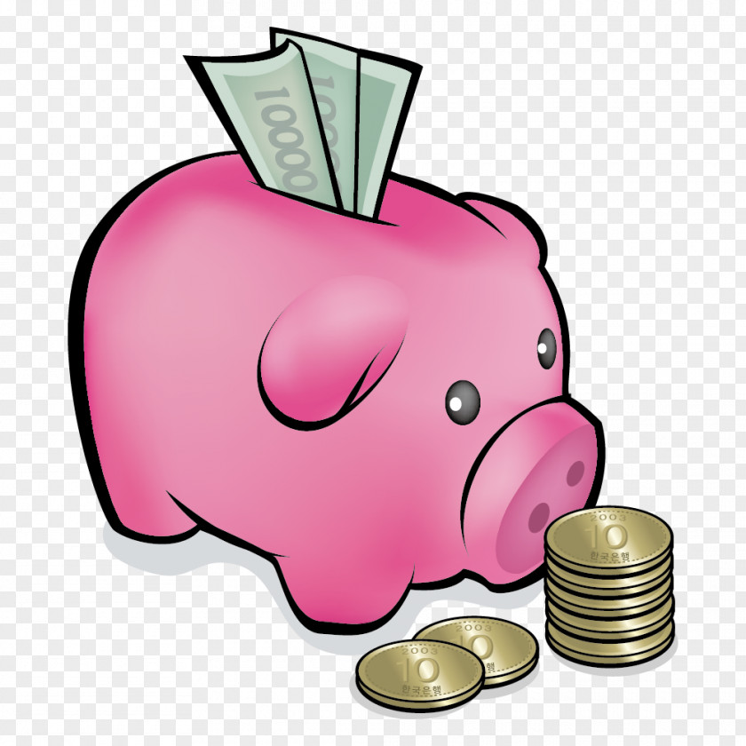 Deposit Piggy Bank Coin Vector Graphics Domestic Pig PNG