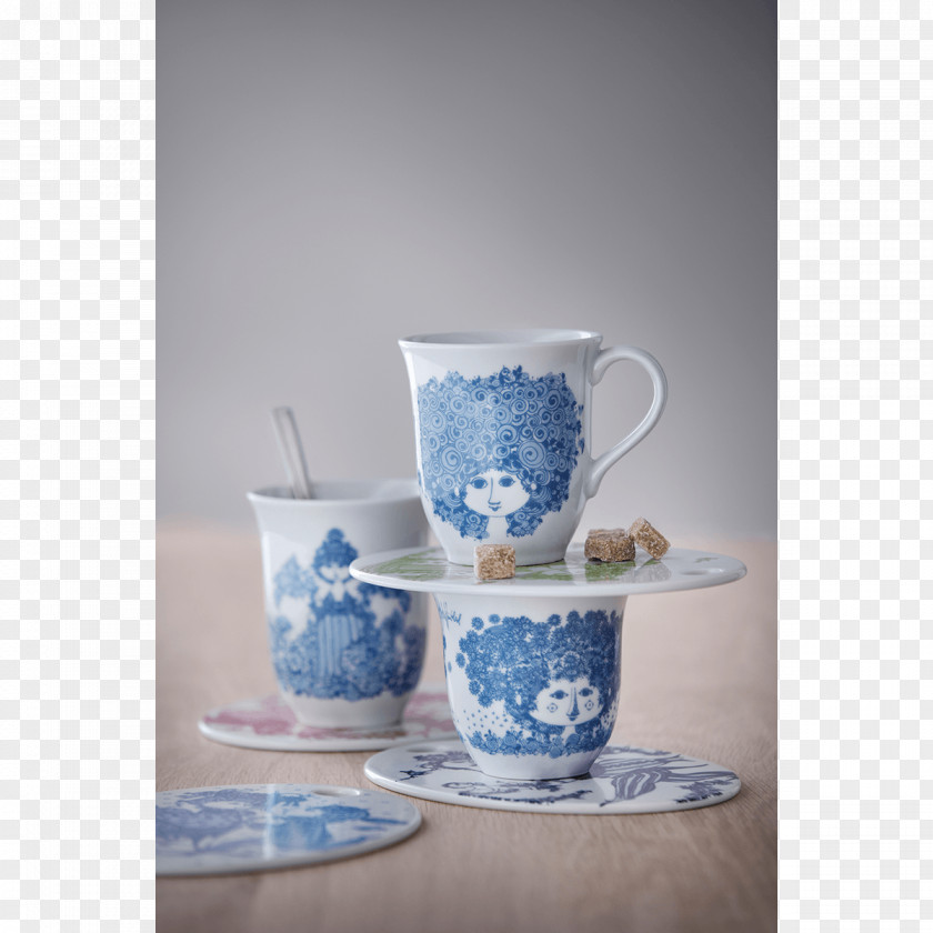 Mug Coffee Cup Ceramic Blue Saucer PNG