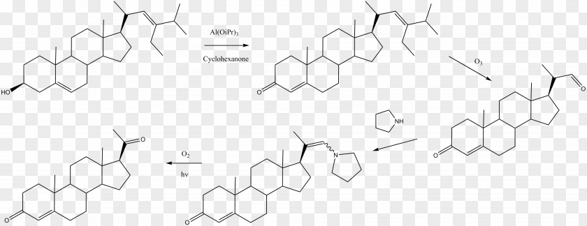 Stigmasterol Progesterone Chemical Synthesis Paper 0 PNG