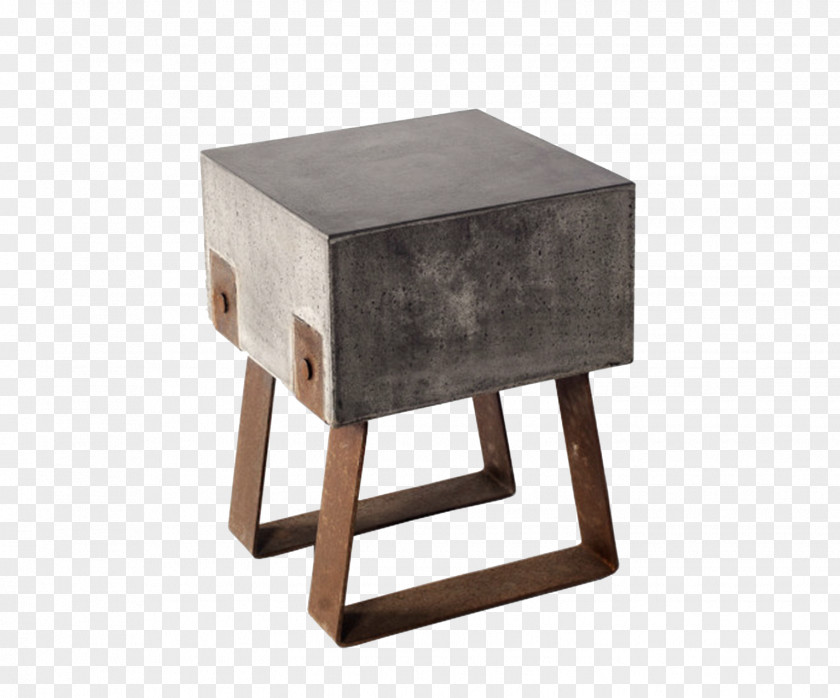 Old RooM Stool Cement Concrete Table Bench PNG