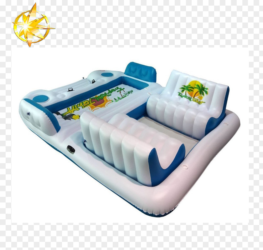 Boat Inflatable Floating Island Raft Swimming Pool PNG