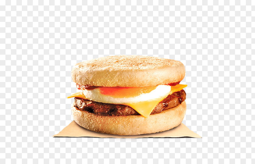 Burger King Hamburger Breakfast Sandwich English Muffin Cheeseburger PNG