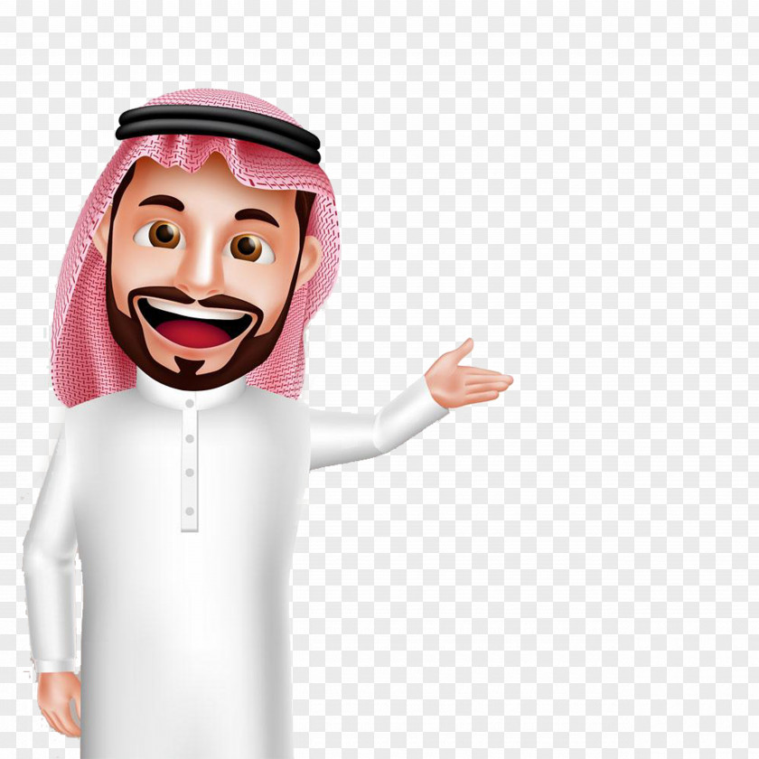 Cartoon Arab Welcome Gestures Saudi Arabia Arabs Clip Art PNG