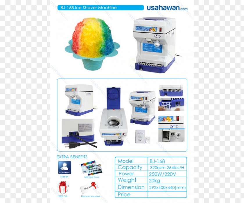 Ice Snow Cone Shave Smoothie Machine PNG