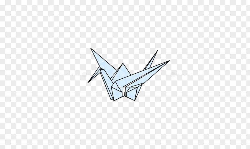 Origami Crane Line Art Triangle PNG