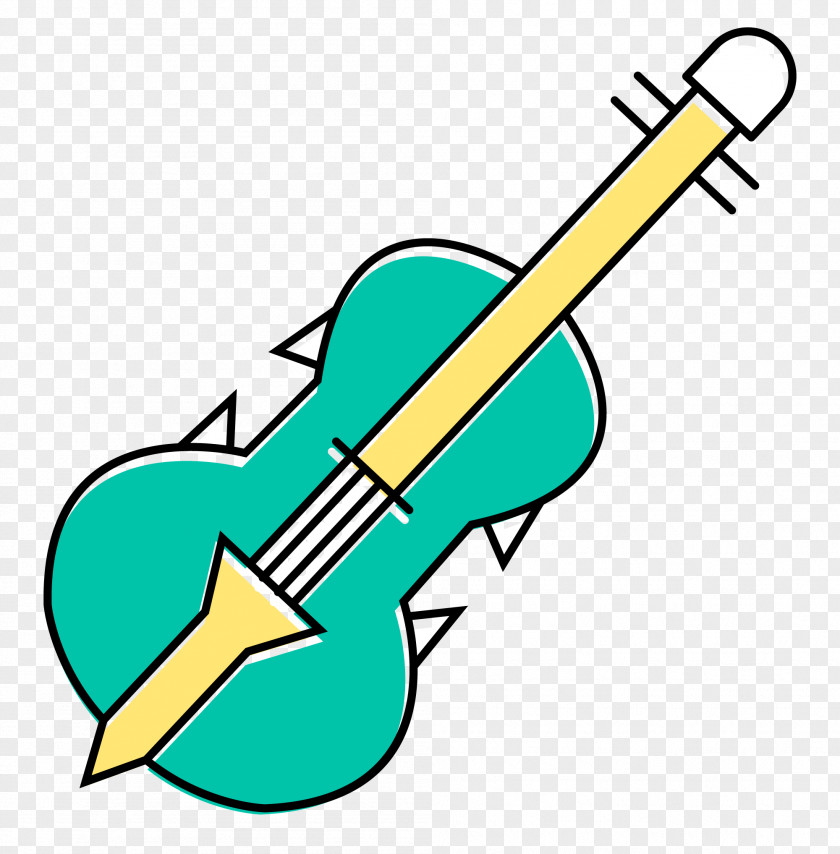 Vector Cartoon Blue Guitar Clip Art PNG
