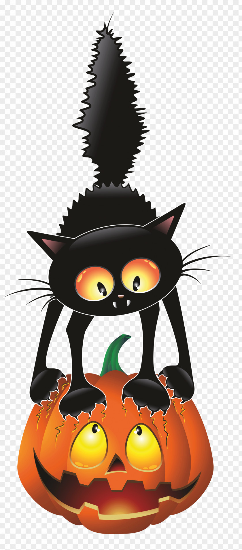 Witch Cat Black Halloween Cartoon Clip Art PNG