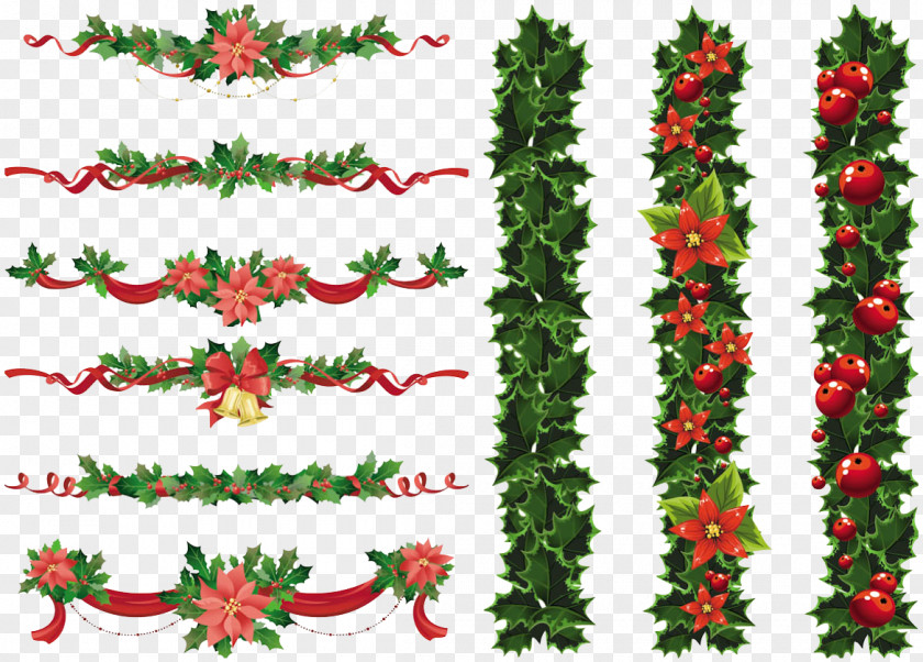 Christmas Elements Transparent Image Garland Wreath Clip Art PNG