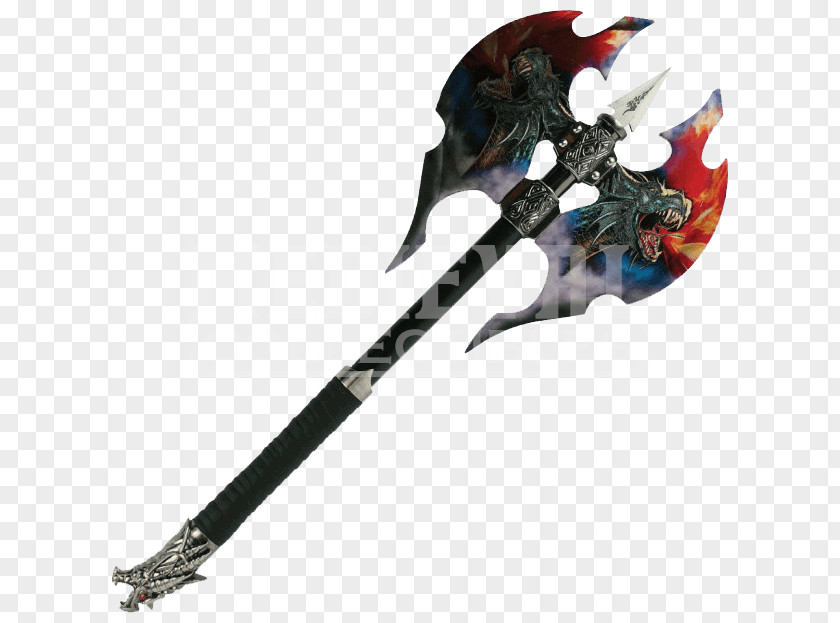 Fiery Dragon Battle Axe Labrys Blade Weapon PNG