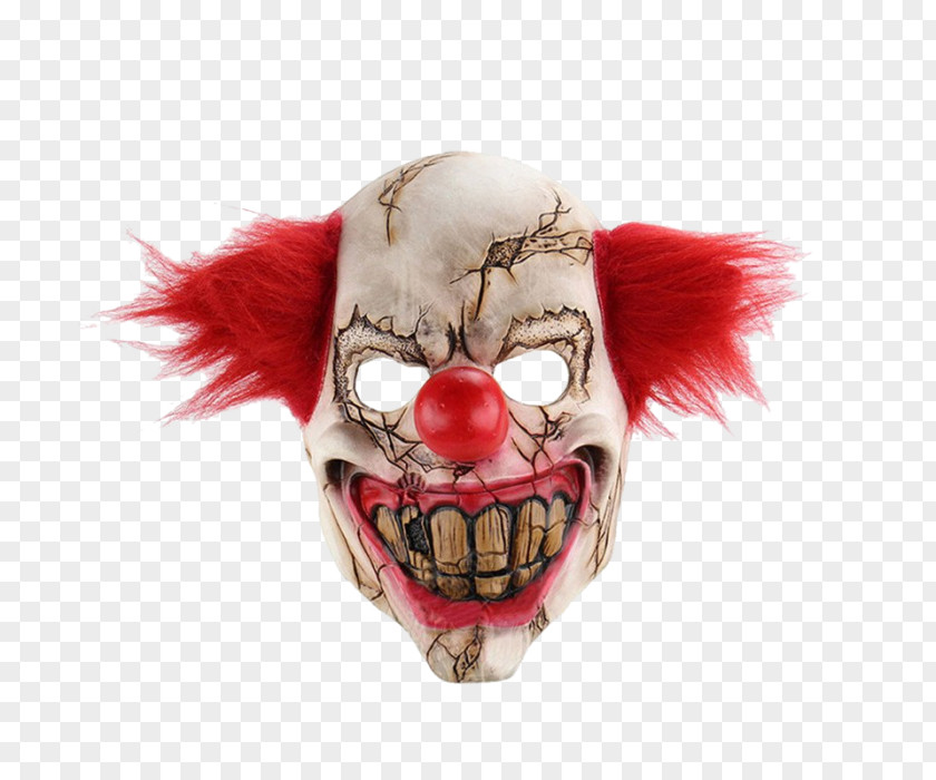Mask Evil Clown Halloween Costume PNG