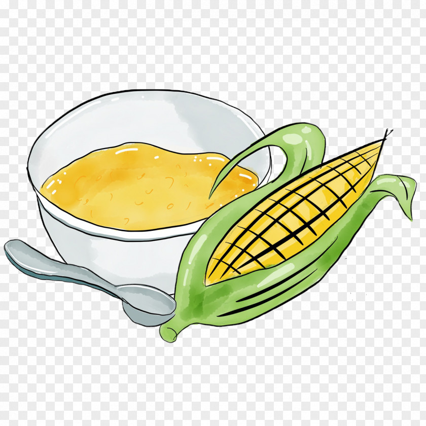 Yellow Maize Bowl Corn On The Cob Vegetarian Cuisine Food Tableware PNG