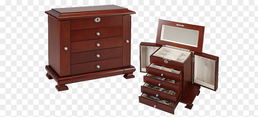 Jewelry Case Drawer Casket Jewellery Box Silver PNG