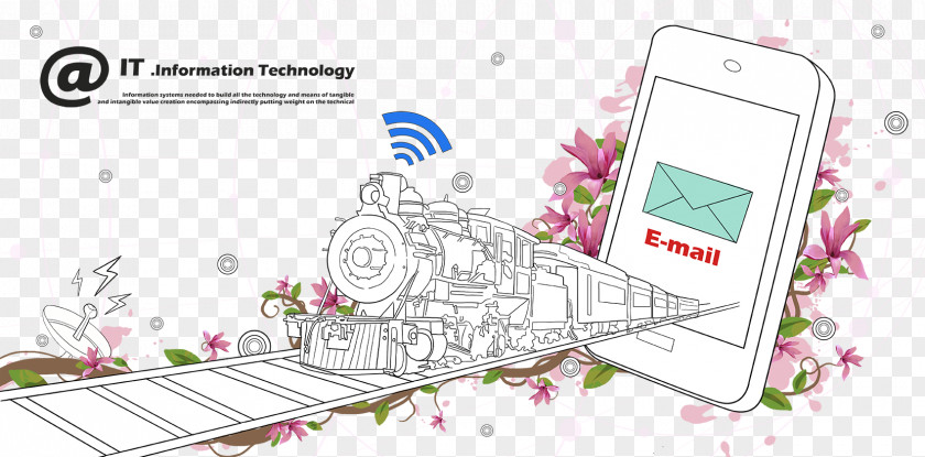 Touch Screen Mobile Phone In Front Of A Train Illustration Touchscreen PNG