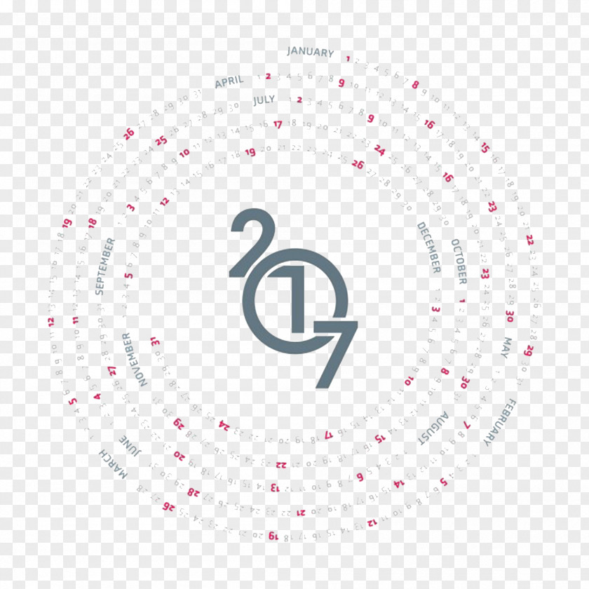 Creative Simple Rotating Ring 2017 Calendar Brand Graphic Design Pattern PNG