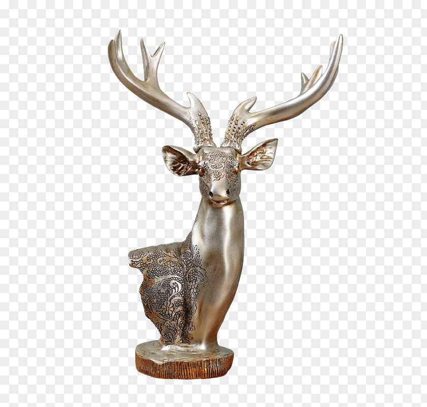 Real Deer Head Table And Put Material Antler Designer PNG