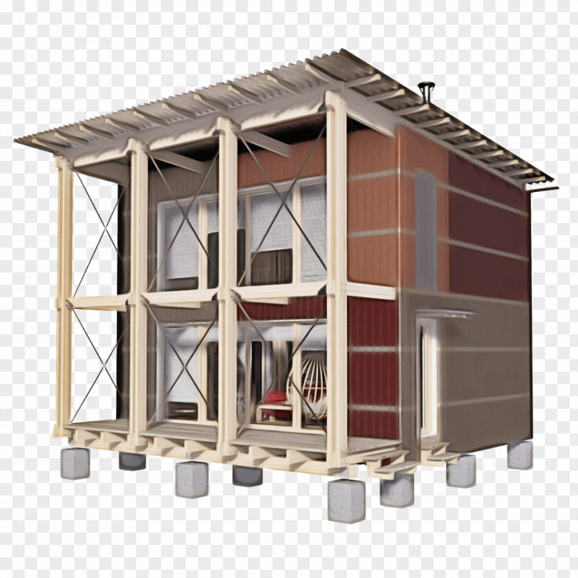 Roof Log Cabin Building Cartoon PNG