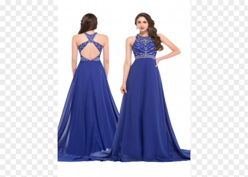 Blue Evening Gown Party Dress Prom Wedding PNG