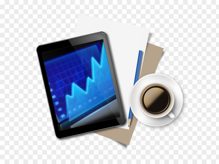 Tablet PC And Coffee IPad Chart PNG
