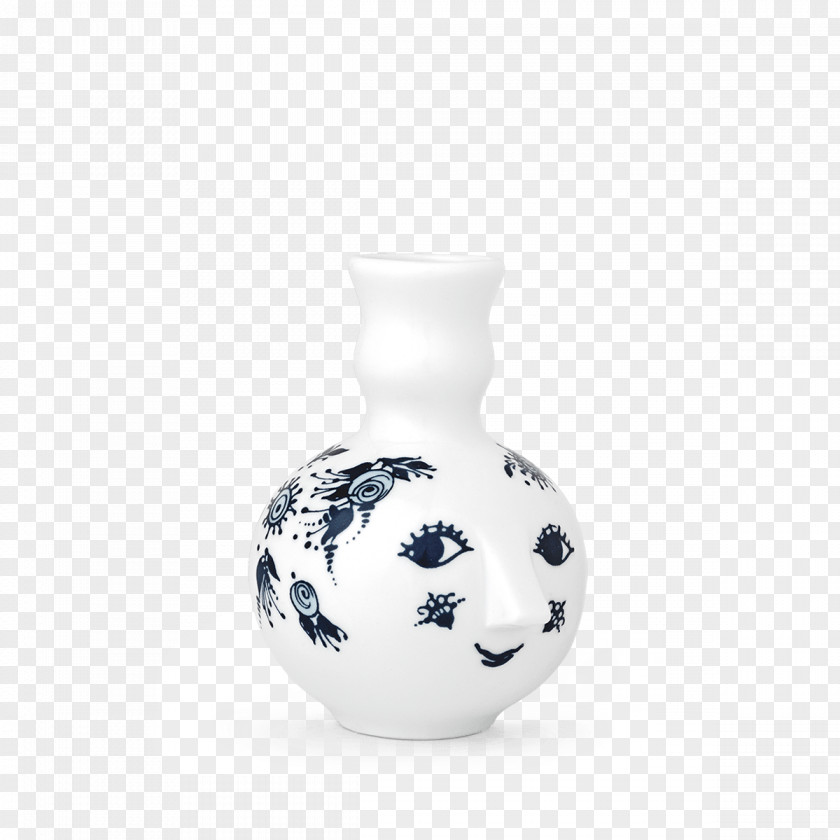 Tall Vase Copenhagen Blue Ceramic PNG
