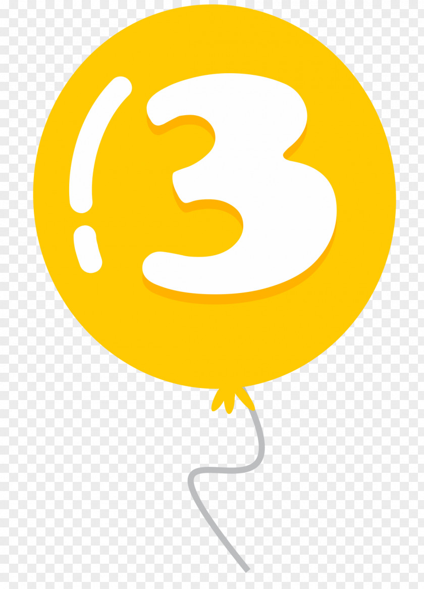 Balloon Number 3 Drawing Clip Art PNG