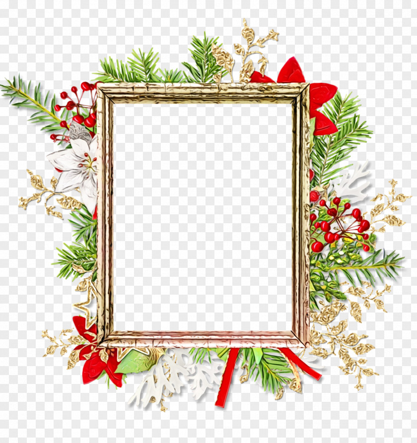 Christmas Decoration Fir Picture Frame PNG