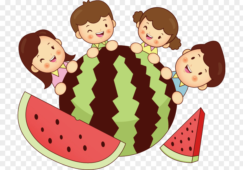 Cute Cartoon Watermelon Family Child Avatar PNG