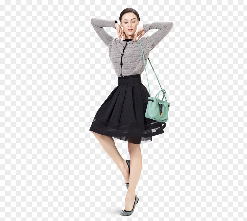 Dress Little Black Waist Skirt Sleeve PNG