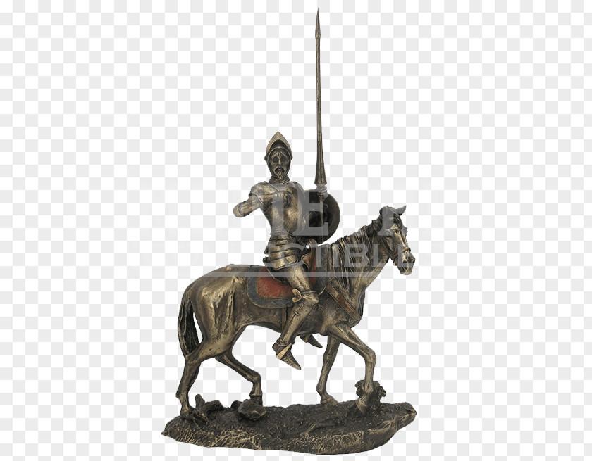 Knight Don Quixote Sancho Panza Bronze Sculpture Equestrian Statue PNG
