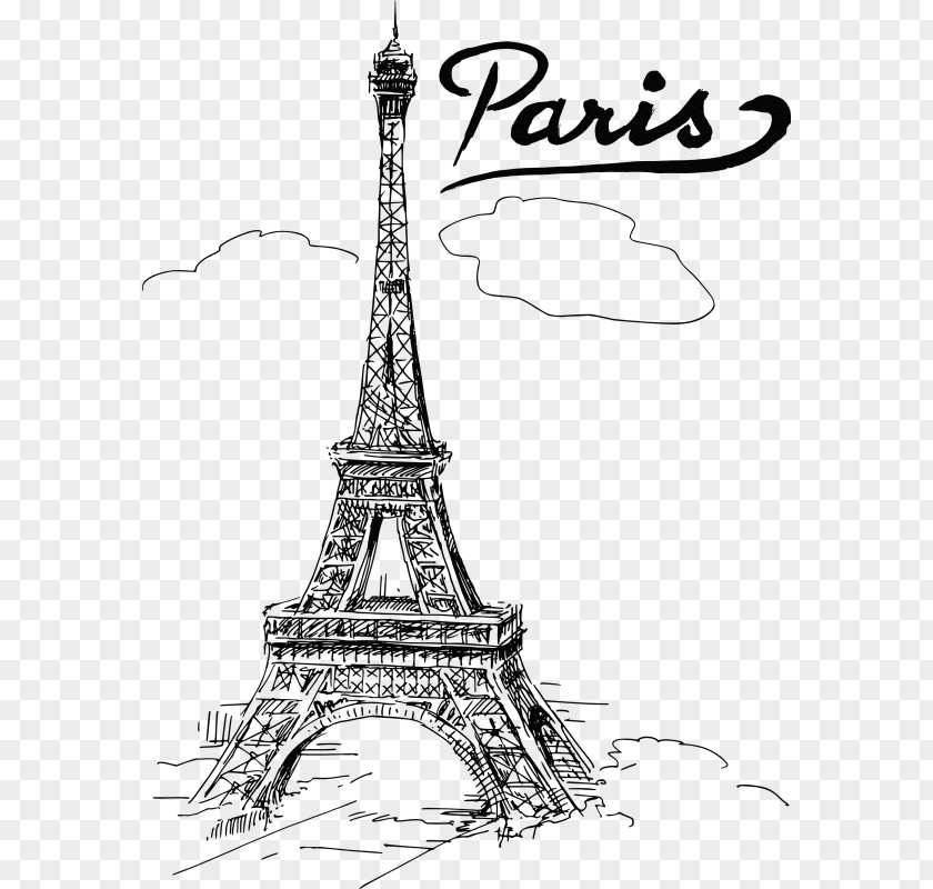 Scribbles Eiffel Tower Drawing Sketch PNG