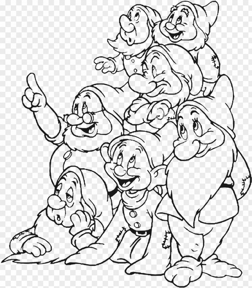 Snow White And The Seven Dwarfs Grumpy Coloring Book PNG