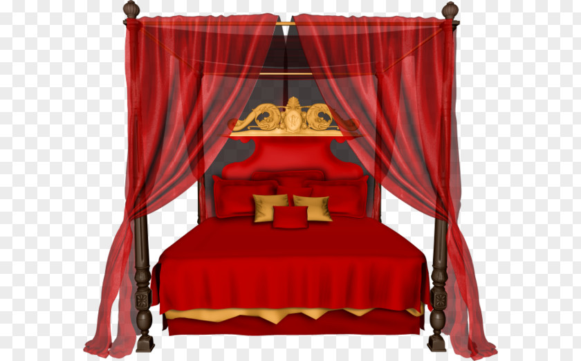 Bed Curtain Image Red PNG