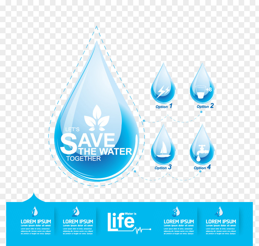 Conserve Water Efficiency Conservation Infographic PNG
