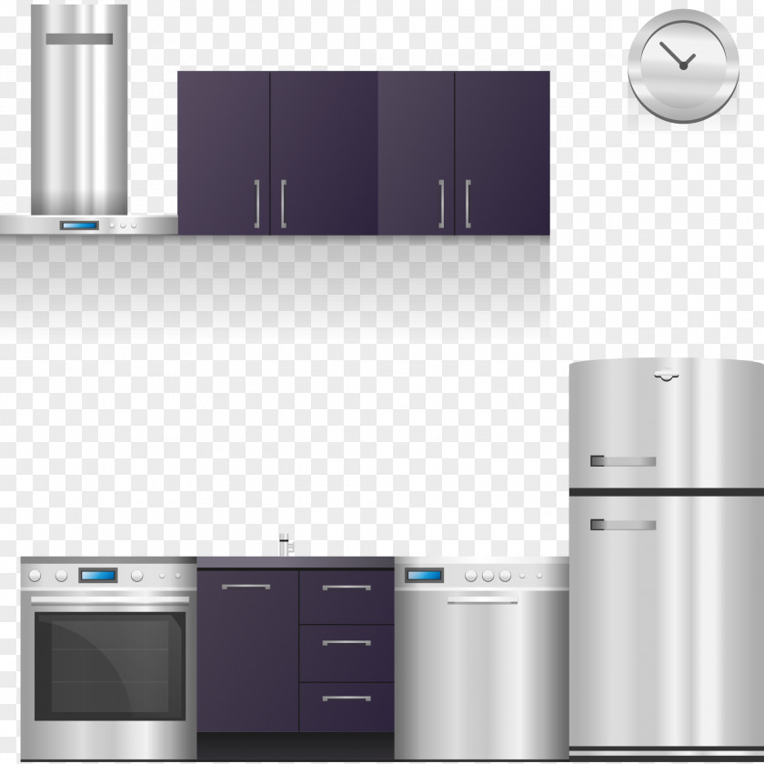 Vector Stylish Modern Kitchen Design Home Appliance Cabinet Stove PNG