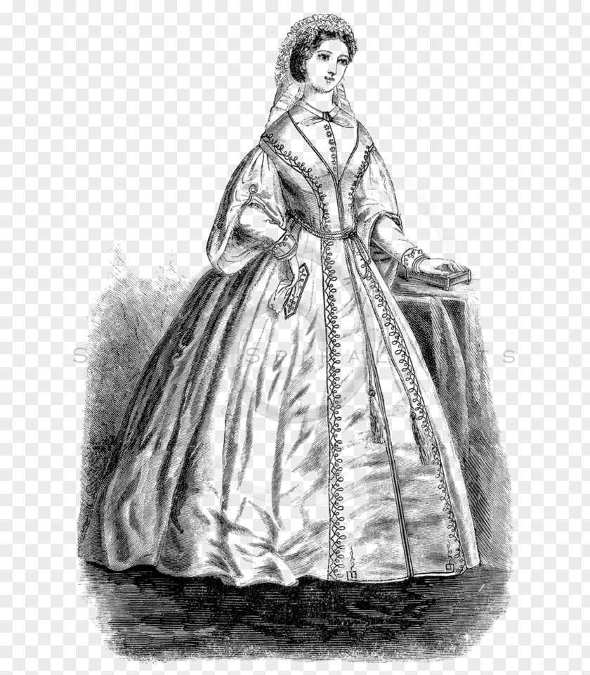 Illustration Wiki Dress Black & White M Sketch Clothing PNG
