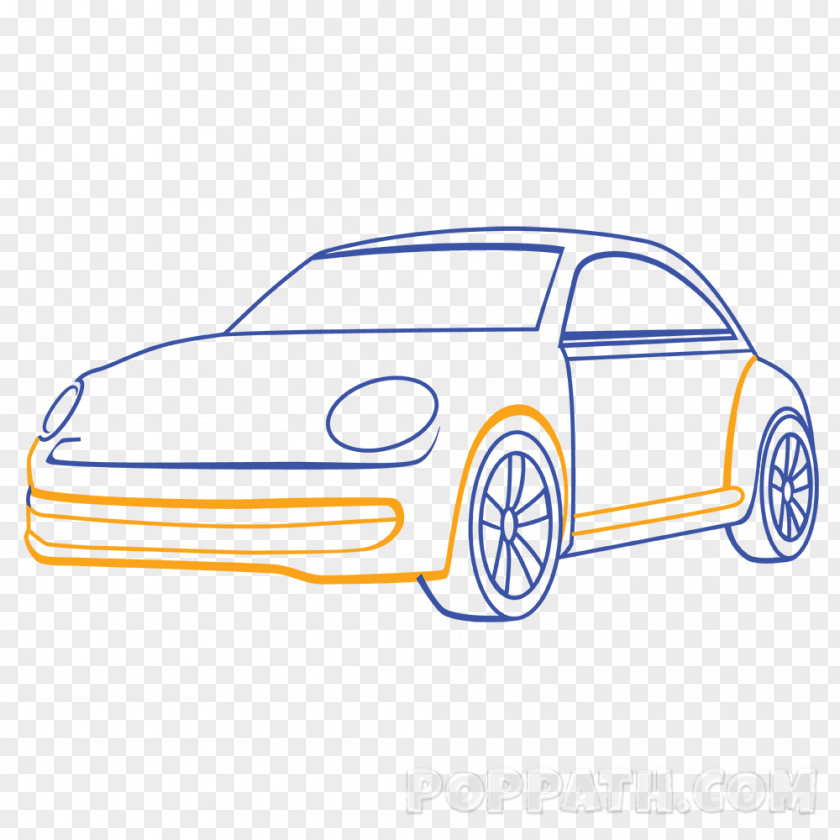 Volkswagen Beetle Car Automotive Design Drawing PNG