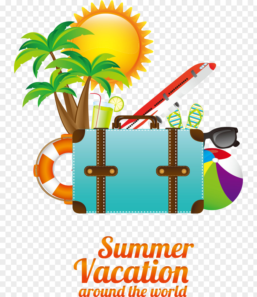 Summer Travel Elements Vacation Poster PNG