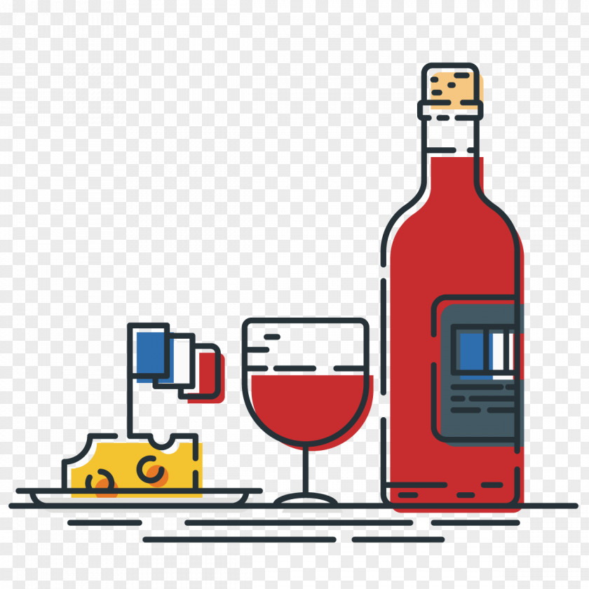 Vector Red Wine Bottle PNG