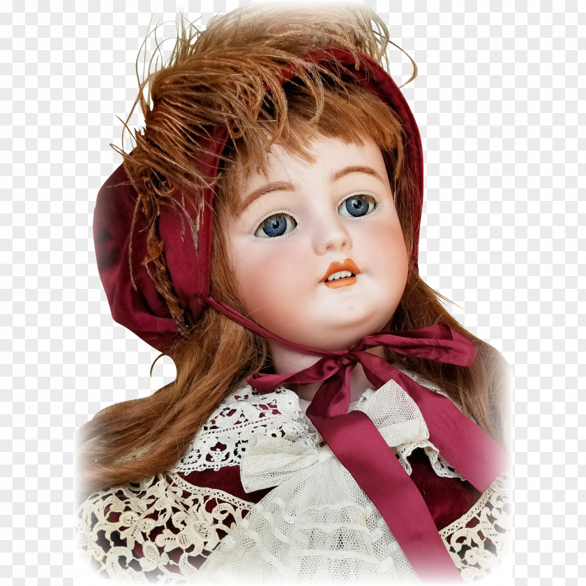 Doll Cheek Brown Hair Red PNG