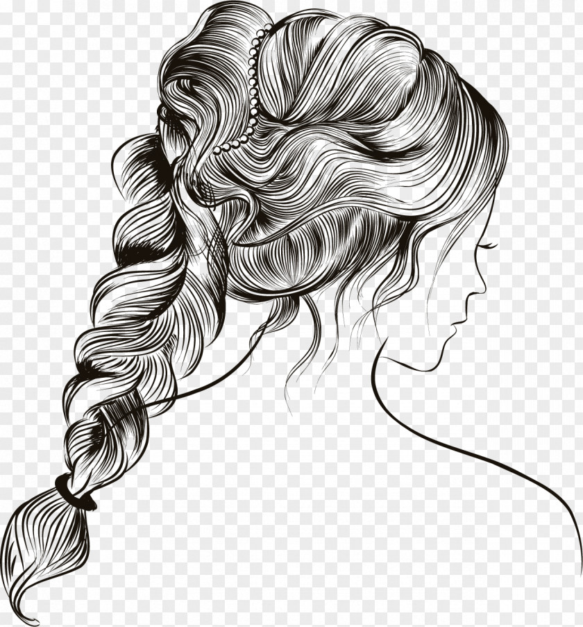 Girls Hair Comb Hairstyle Illustration PNG