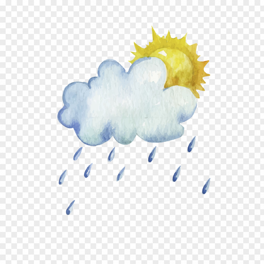 Hand-painted Sun Rain Vector Material Day Life Love Joy Happiness PNG