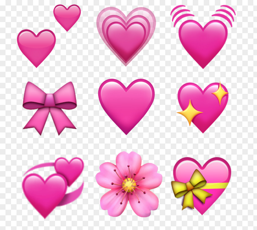 Magenta Petal Heart Emoji Background PNG