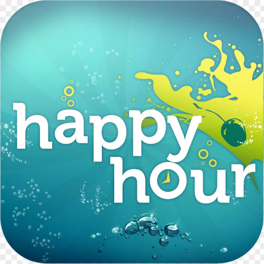 Happy Hour Logo Graphic Design Brand Teal PNG
