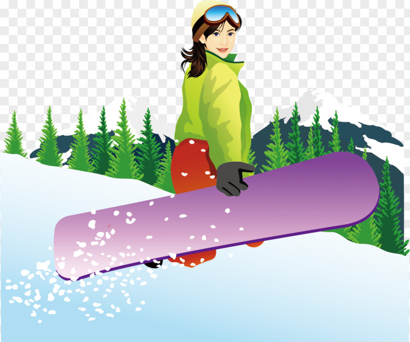 Creative Ski Winter Tourism Snowboarding PNG
